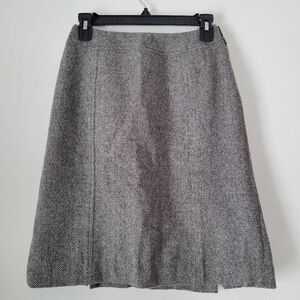 Levine Classics Wool Blend Tweed Skirt Black White 4